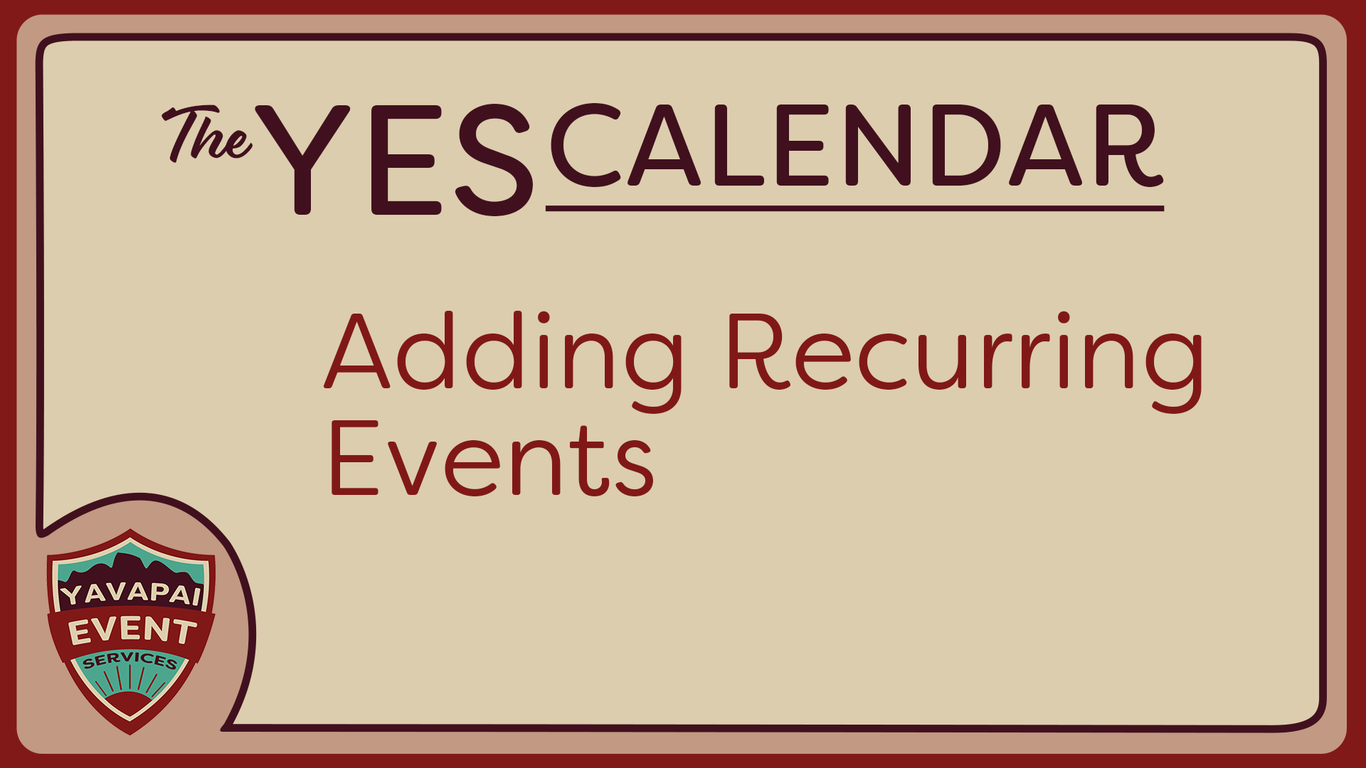 Adding Recurring Events
