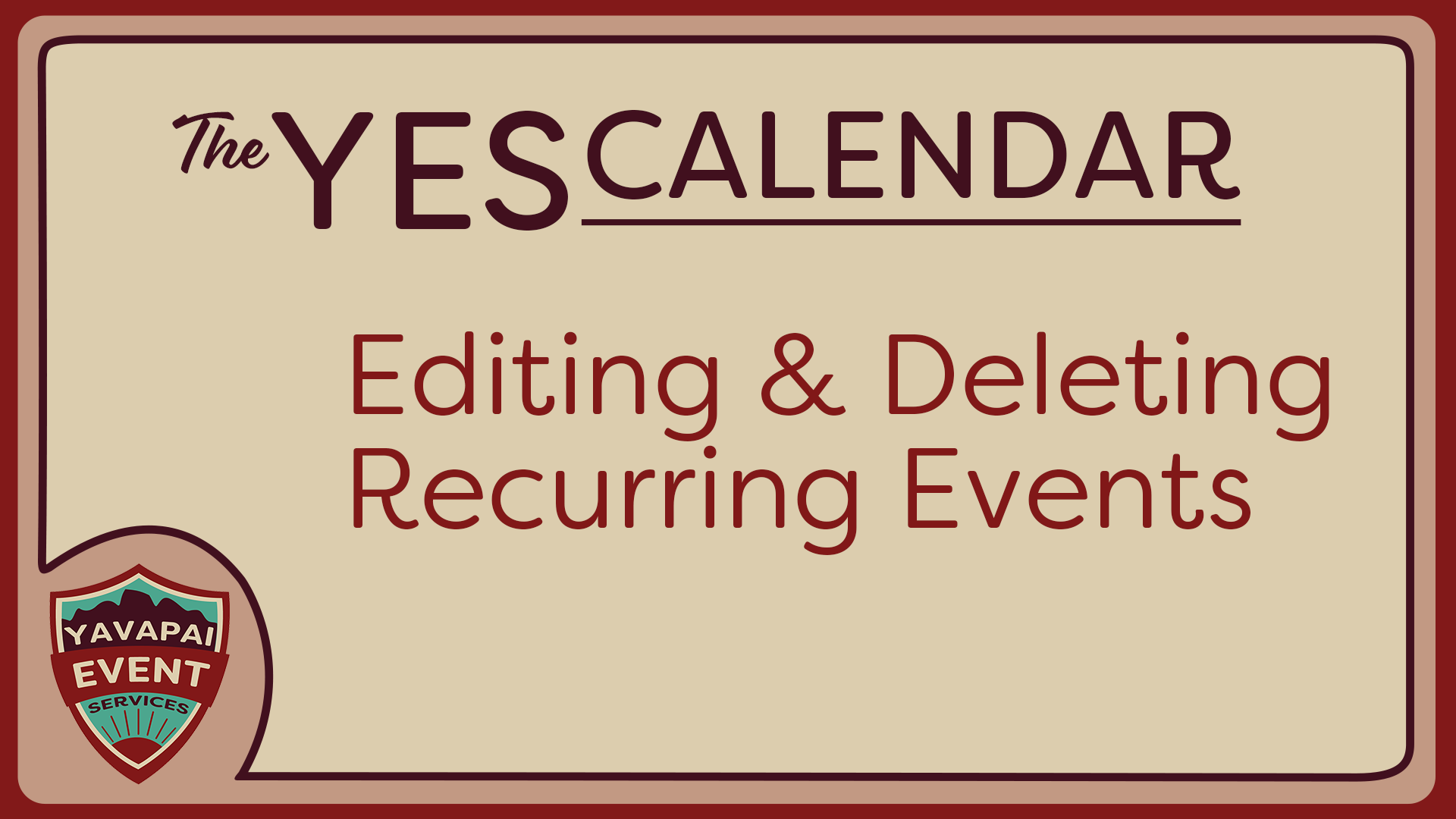 Editing and Deleting Recurring Events