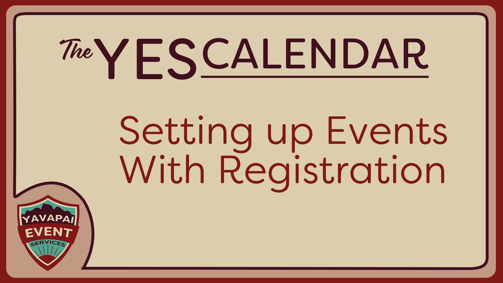 Setting up Events with Registration